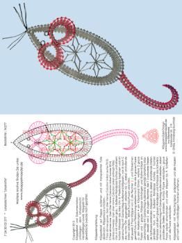 277 Klöppelbrief Lesezeichen „Leseratte“